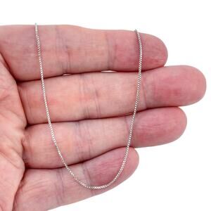 Vintage Sterling Silver 925 Box Chain Necklace 18"
